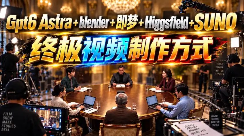 GPT-6 Astra+Blender+即梦+Higgsfield+Suno=终极视频制作方式！-小行网创