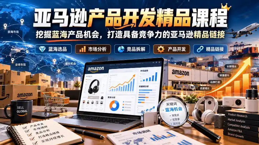 亚马逊产品开发精品课程，挖掘蓝海产品机会，打造具备竞争力的亚马逊精品链接-小行网创