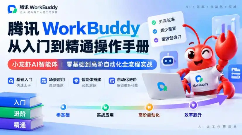 腾讯WorkBuddy从入门到精通操作手册｜小龙虾AI智能体，零基础到高阶自动化全流程实战【文档】-小行网创
