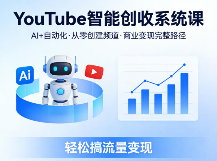 YouTube智能创收系统课，AI+自动化，从零创建YouTube频道并实现商业变现的完整路径，轻松搞流量变现-小行网创