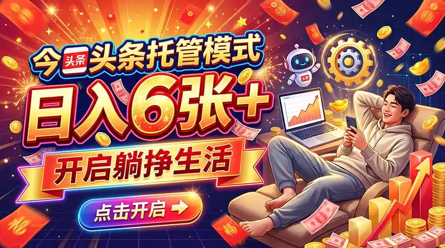 今日头条AI托管模式,每天5分钟,最高月入5000+,操作超简单,零门槛-小行网创
