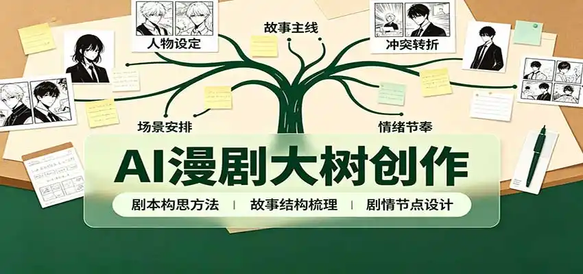 AI漫剧大树创作：剧本构思课程讲解，软件插件配置，配套工具资料完整梳理-小行网创