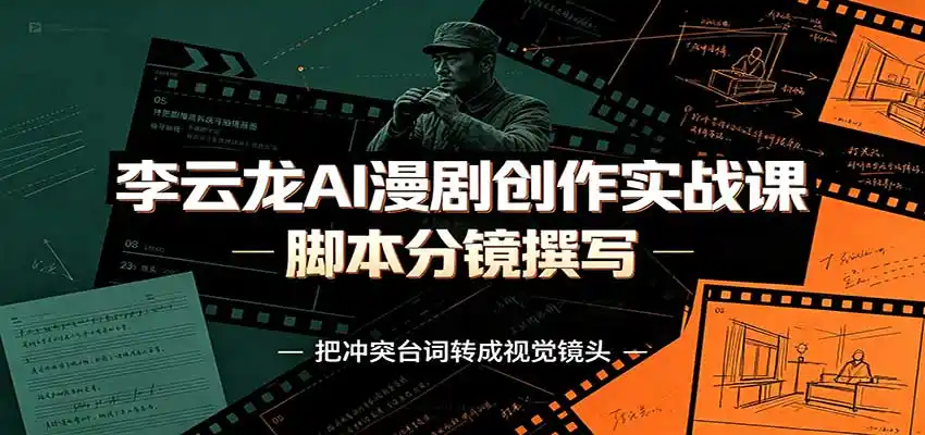 李云龙AI漫剧创作实战课：角色人设还原，脚本分镜撰写，AI漫剧成片完整制作教学-小行网创