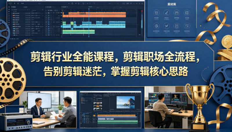 剪辑行业全能课程，剪辑职场全流程，告别剪辑迷茫，掌握剪辑核心思路-小行网创