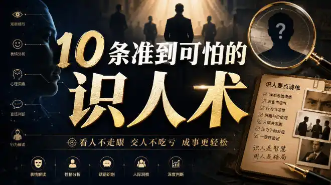 付费文章：10条准到可怕的识人术-小行网创