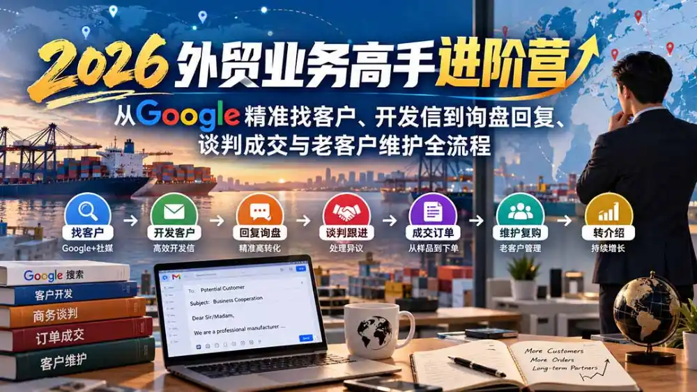 2026外贸业务高手进阶营：从Google精准找客户、开发信到询盘回复、谈判成交与老客户维护全流程-小行网创