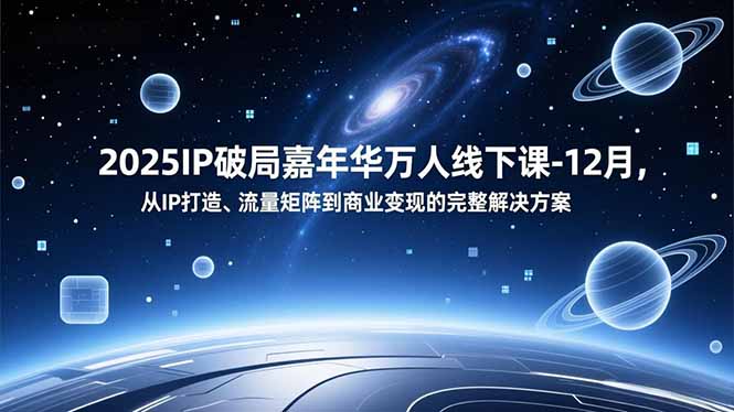 2025IP破局嘉年华万人线下课-12月，从IP打造、流量矩阵到商业变现的完整解决方案-小行网创
