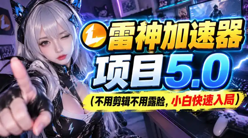 雷神加速器项目(不用剪辑不用露脸，小白快速入局)-小行网创