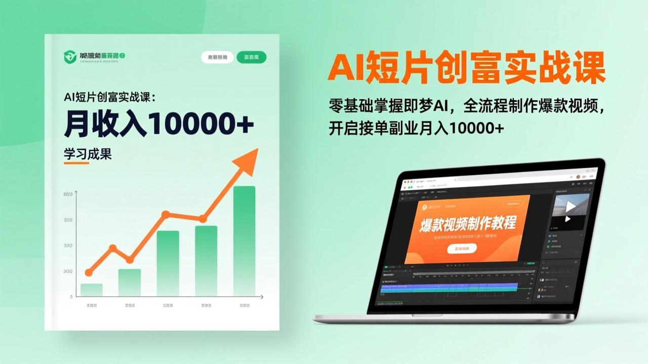 AI短片创富实战课：零基础掌握即梦AI，全流程制作爆款视频，开启接单副业月入10000+(更新-小行网创
