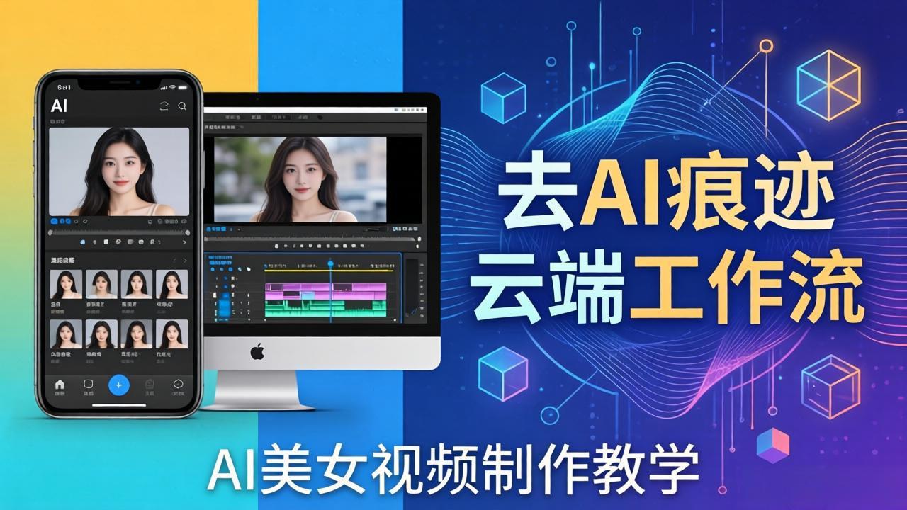 AI美女视频制作教学：去AI痕迹，云端工作流出图，手机电脑均可，不需要配置-小行网创