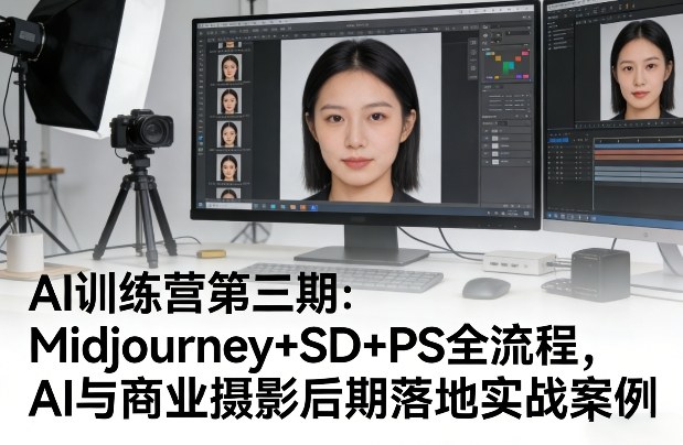 AI训练营第三期：Midjourney+SD+PS全流程，AI与商业摄影后期落地实战案例-小行网创