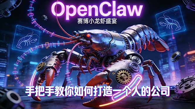 OpenClaw，小龙虾-从产品到爆款的成长之路，手把手教你如何打造一个人的公司-小行网创