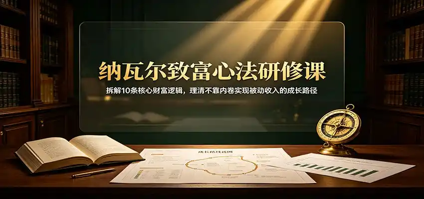 纳瓦尔致富心法研修课：拆解10条核心财富逻辑，理清不靠内卷实现被动收入的成长路径-小行网创