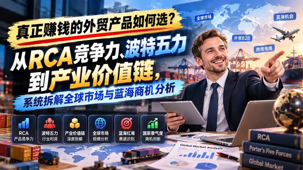 真正赚钱的外贸B2B产品如何选？从RCA竞争力、波特五力到产业价值链，系统拆解全球市场与蓝海商机分析-小行网创