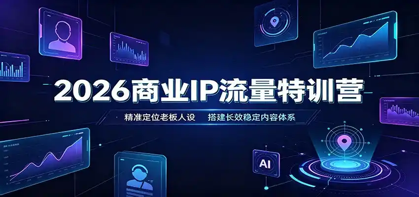 2026商业IP流量特训营:精准定位老板人设,搭建长效稳定内容体系-小行网创