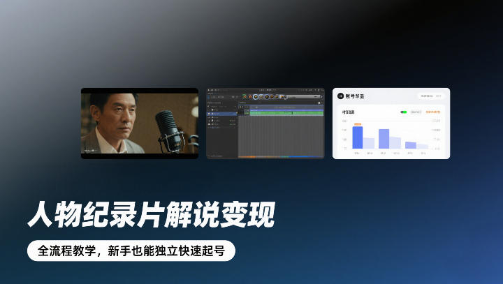 人物纪录片解说变现，全流程教学，新手也能独立快速起号-小行网创