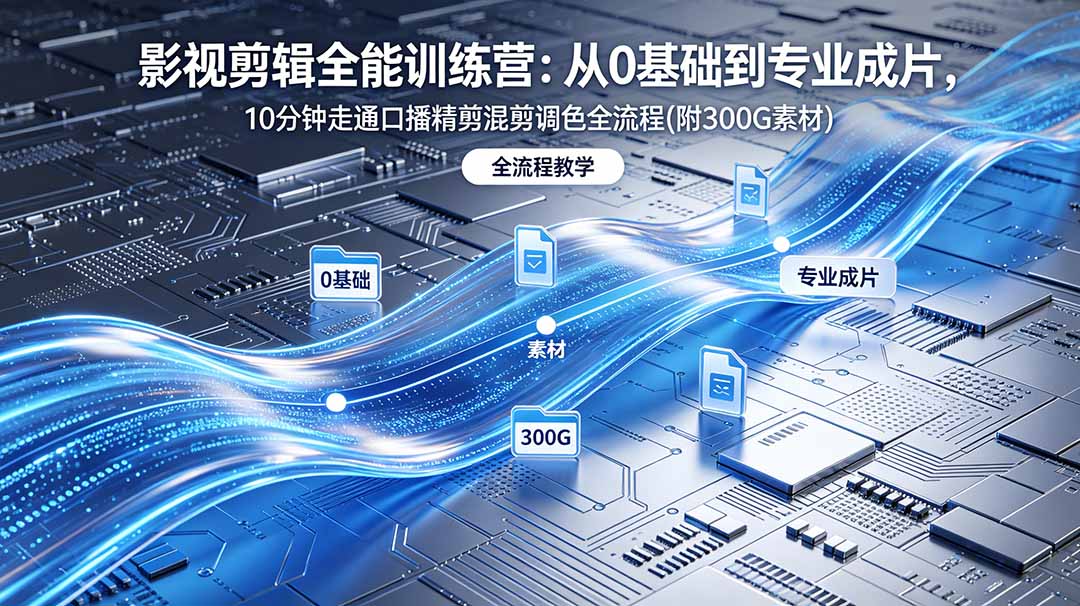 2026影视剪辑全能实战课|0基础到专业成片,全流程教学,高清带300G素材-小行网创