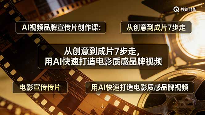 AI视频品牌宣传片创作课：从创意到成片7步走，用AI快速打造电影质感品牌视频-小行网创
