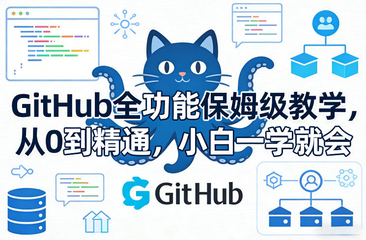 GitHub全功能保姆级教学，从0到精通，小白一学就会-小行网创