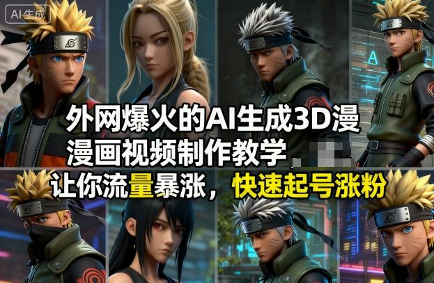 外网爆火的AI生成3D漫画视频制作教学,让你流量暴涨,快速起号涨粉!-小行网创