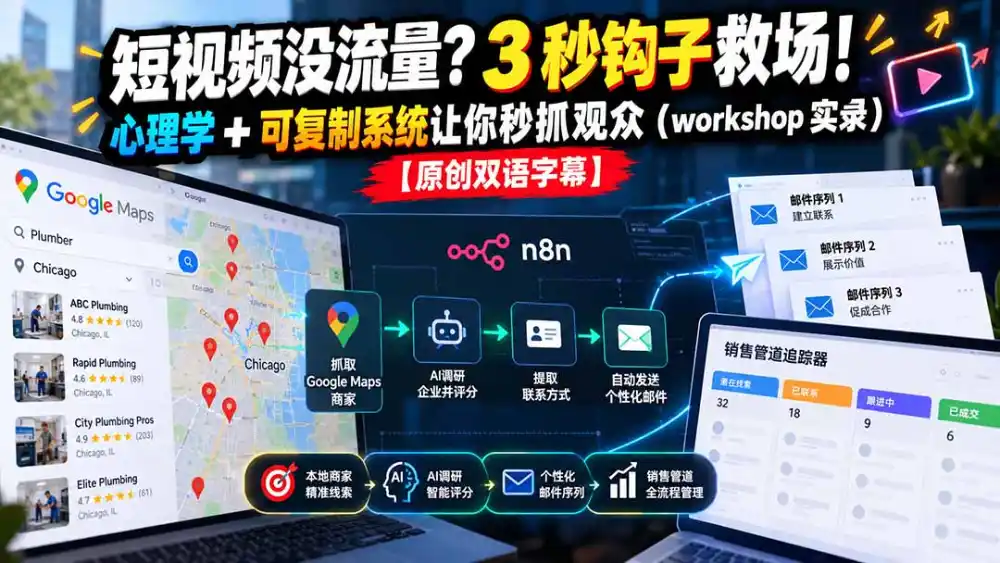 短视频没流量？3 秒钩子救场！心理学 + 可复制系统让你秒抓观众(workshop 实录-小行网创