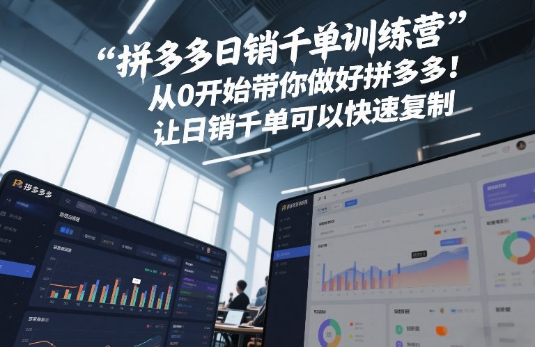 拼多多日销千单训练营，从0开始带你做好拼多多，让日销千单可以快速复制(更新26年3月)-小行网创