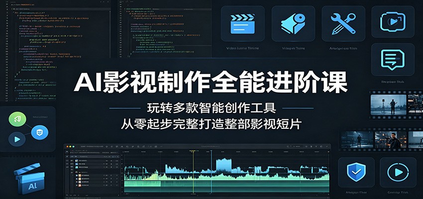AI影视制作全能进阶课:玩转多款智能创作工具,从零起步完整打造整部影视短片-小行网创