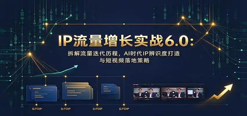 IP流量增长实战6.0：拆解流量迭代历程，AI时代IP辨识度打造与短视频落地策略-小行网创