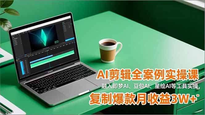 AI剪辑全案例实操课,融入即梦AI、豆包AI、星绘AI等工具实操,复制爆款月收益3W+-小行网创