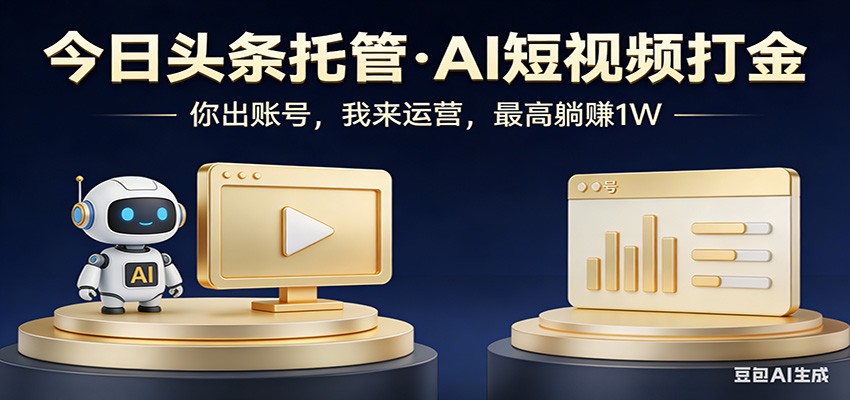 头条号AI托管，我提供作品，你提供账号，每天5分钟发布，小白躺赚3000+-小行网创