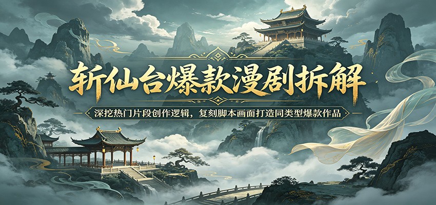 斩仙台爆款漫剧拆解:深挖热门片段创作逻辑,复刻脚本画面打造同类型爆款作品-小行网创