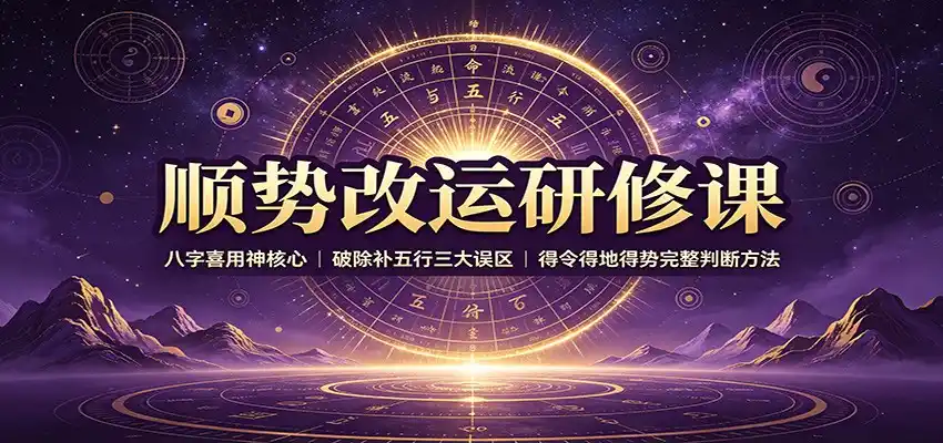 顺势改运研修课：八字喜用神核心，破除补五行三大误区，得令得地得势完整判断方法-小行网创