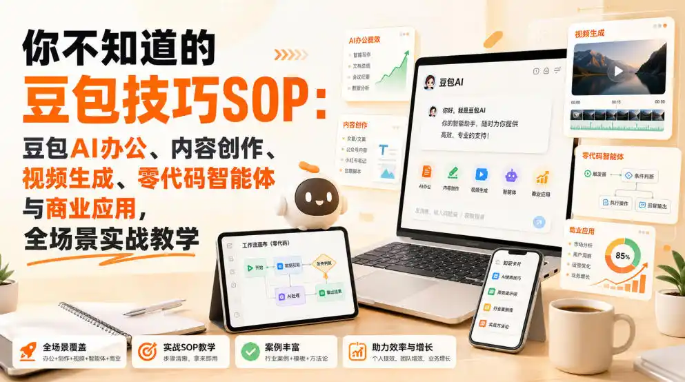 你不知道的豆包技巧SOP:豆包AI办公、内容创作、视频生成、零代码智能体与商业应用,全场景实战教学-小行网创