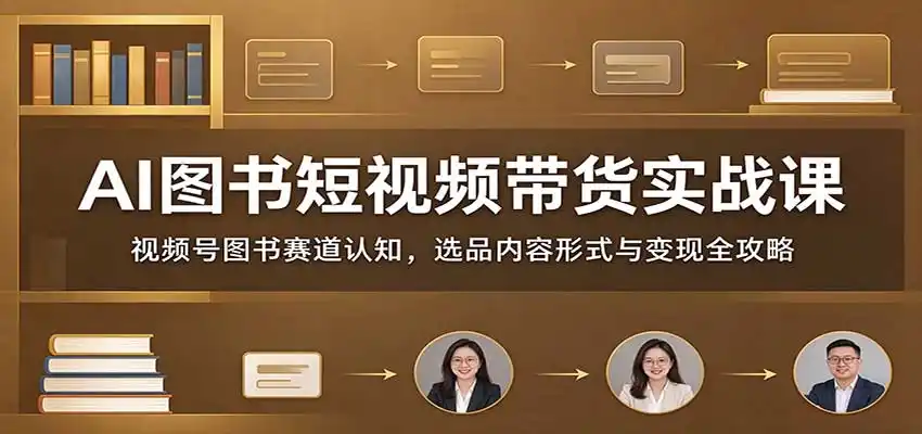 AI图书短视频带货实战课：视频号图书赛道认知，选品内容形式与变现全攻略-小行网创