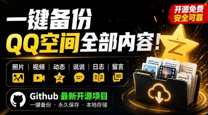 一键将你QQ空间全部内容备份下来!照片/视频/动态信息全存本地,Github最新开源项目QzoneArchive-小行网创