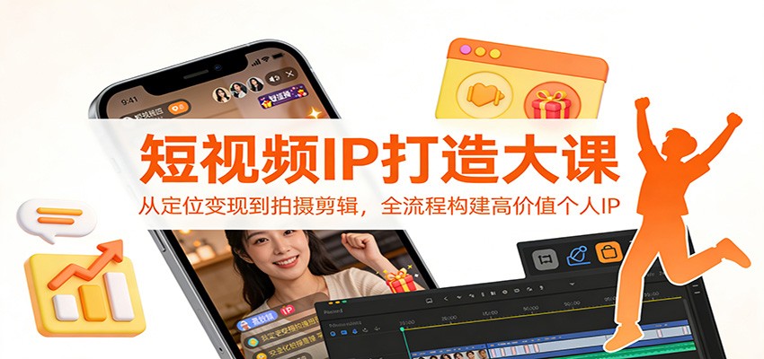 短视频IP打造大课：从定位变现到拍摄剪辑，全流程构建高价值个人IP-小行网创