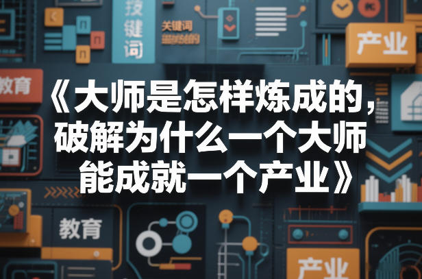 大师是怎样炼成的，破解为什么一个大师，能成就一个产业【电子书】-小行网创