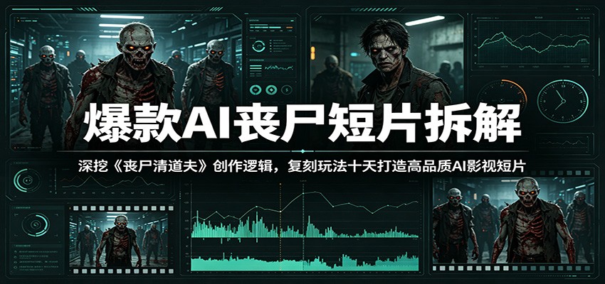 爆款AI丧尸短片拆解:深挖《丧尸清道夫》创作逻辑,复刻玩法快速打造高品质AI影视短片-小行网创