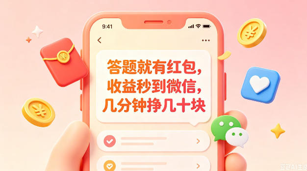 答题就有红包,收益秒到微信,几分钟挣几十块,学生党上班族宝妈都可以玩【揭秘】-小行网创