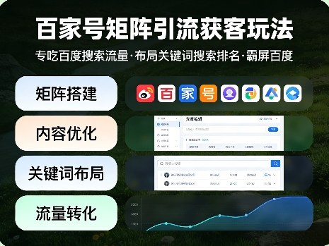 百家号矩阵引流获客玩法，专吃百度搜索流量，布局关键词搜索排名，霸屏百度-小行网创