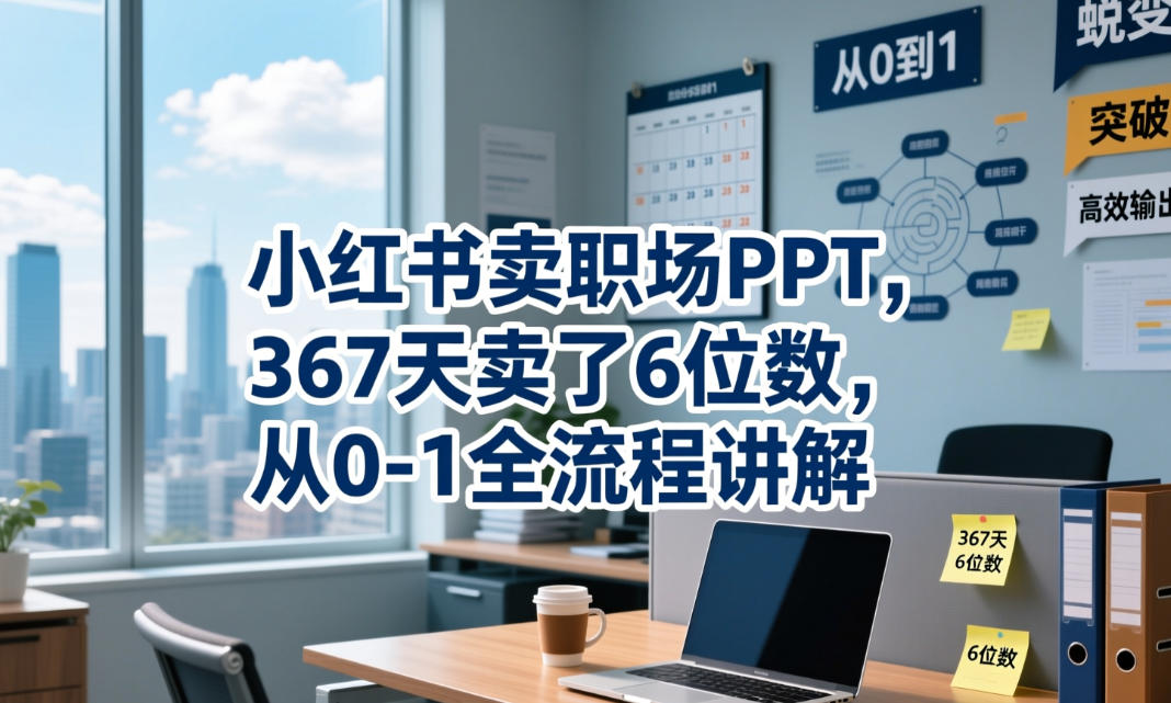 小红书卖职场PPT,367天卖了6位数,从0-1全流程讲解-小行网创