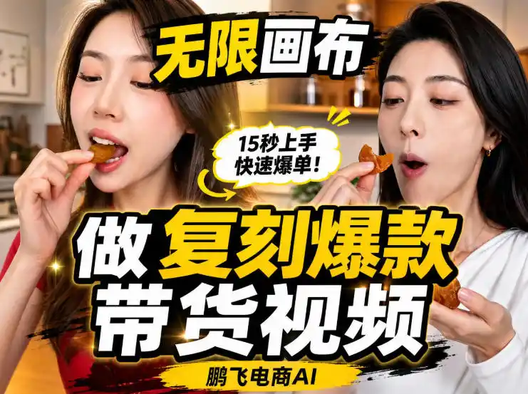 无限画布实操教程,搭一个炸裂级黑科技工作流——一键复刻爆款带货视频-小行网创