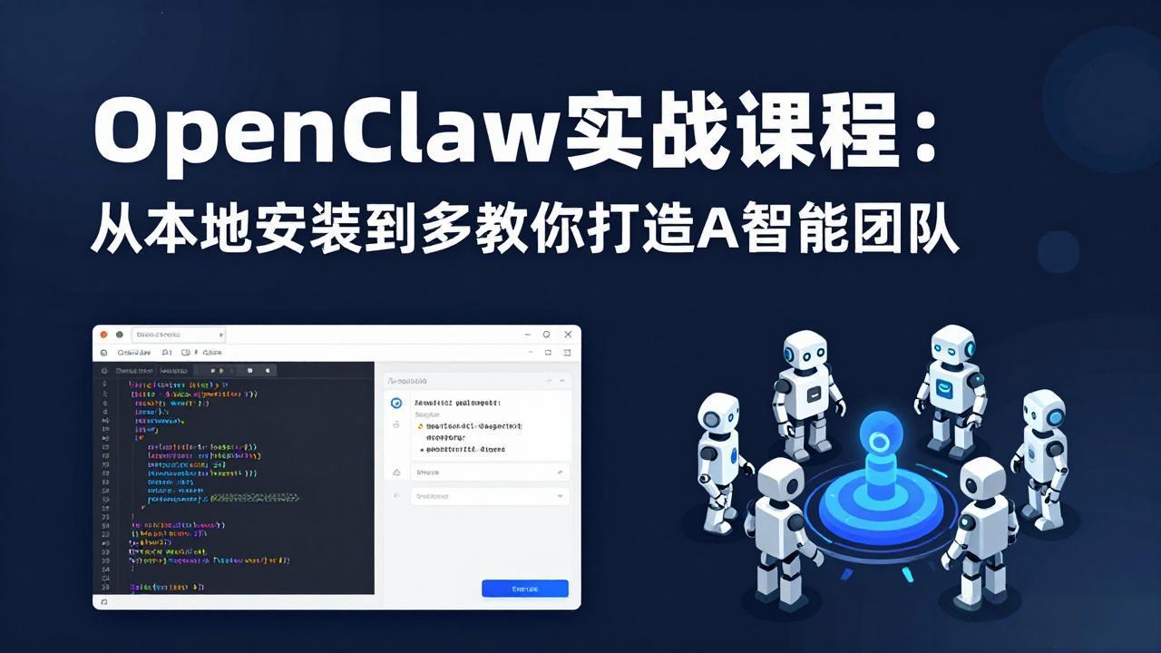 OpenClaw实战课程:从本地安装到多Agent协同,手把手教你打造AI智能团队-小行网创