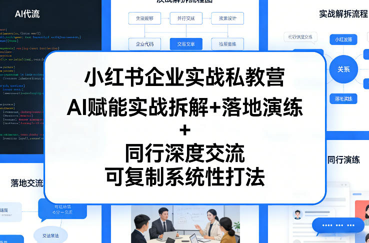 小红书企业实战私教营，AI赋能实战拆解+落地演练+同行深度交流，可复制系统性打法-小行网创