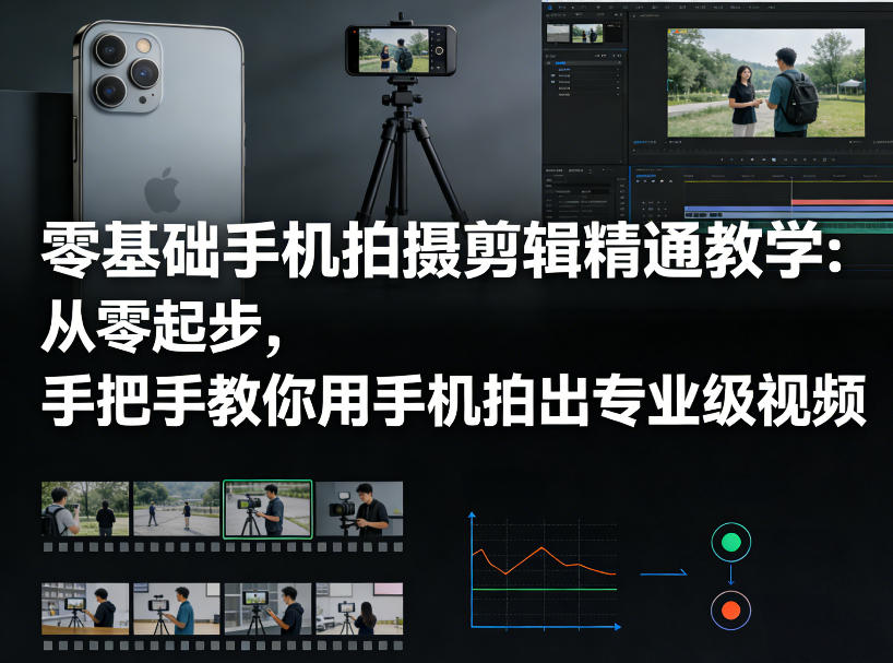 零基础手机拍摄剪辑精通教学：从零起步，手把手教你用手机拍出专业级视频-小行网创