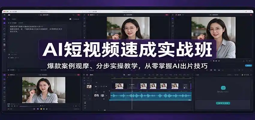 AI短视频速成实战班：爆款案例观摩、分步实操教学，从零掌握AI出片技巧-小行网创