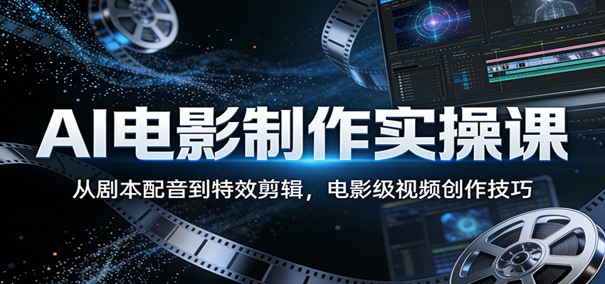 AI电影制作实操课:从剧本配音到特效剪辑,电影级视频创作技巧-小行网创