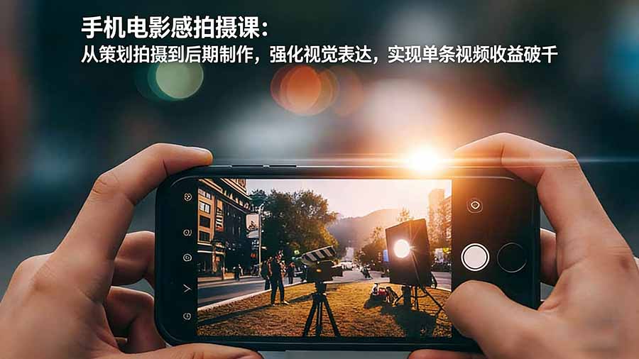 手机电影感拍摄课：从策划拍摄到后期制作，强化视觉表达，实现单条视频收益破千-小行网创