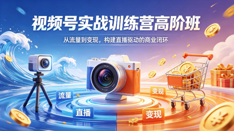 视频号实战训练营高阶班，从流量到变现，构建直播驱动的商业闭环(26年4月)-小行网创