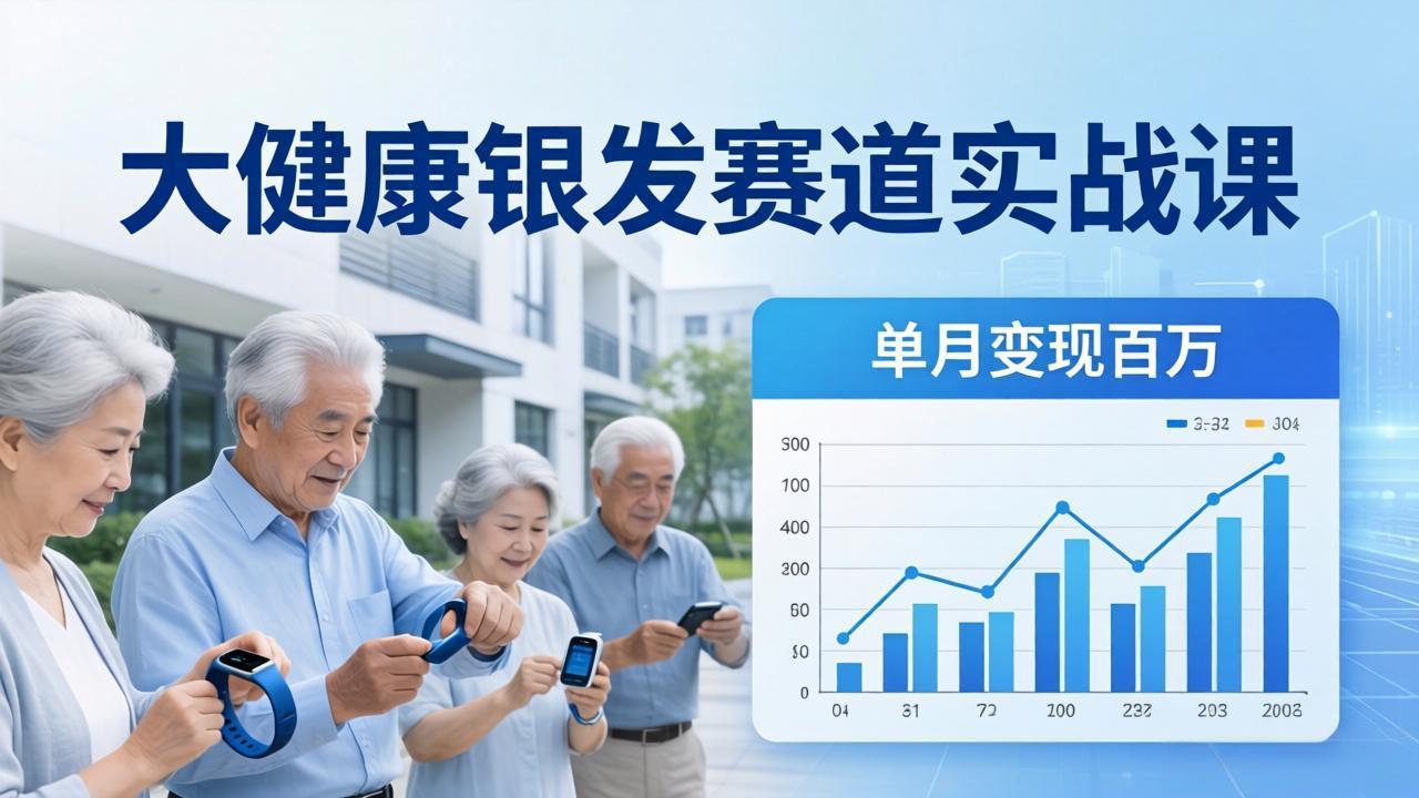 大健康银发赛道实战课：拆解视频号线索型 IP 单月变现百万逻辑，教你精准获客高效变现-小行网创